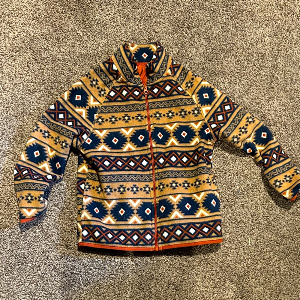 Kids Geometric Pattern Jacket - Multicolor